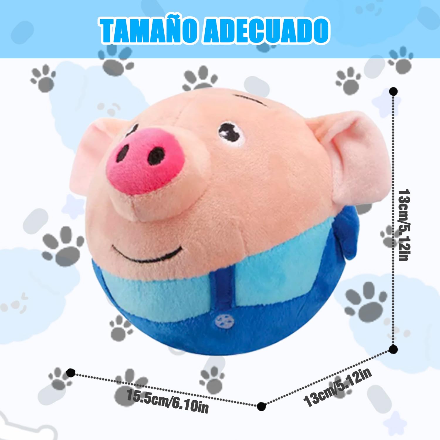 LGQSETSAIL Juguete de Peluche para Mascotas Activas, Mando a Distancia Juguete de Peluche Saltarín para Perros,Juguete Interactivo de Cubierta de Peluche,Bolas de Juguete Que Cantan y Bailan