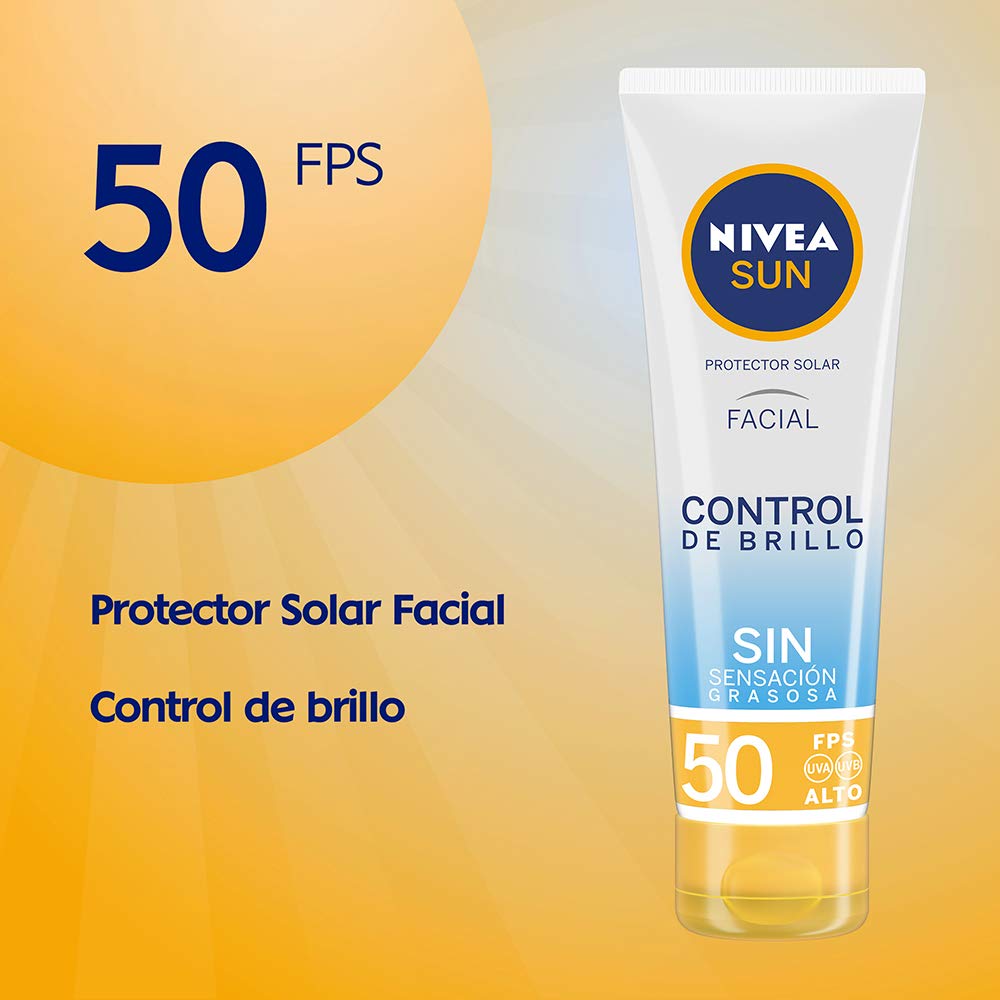 Kit Nivea Sun Protector Solar Hidratante Fps 50+ Protect & Moisture, 200ml + Nivea Sun Protector Solar Facial Control De Brillo Fps 50+, 50ml