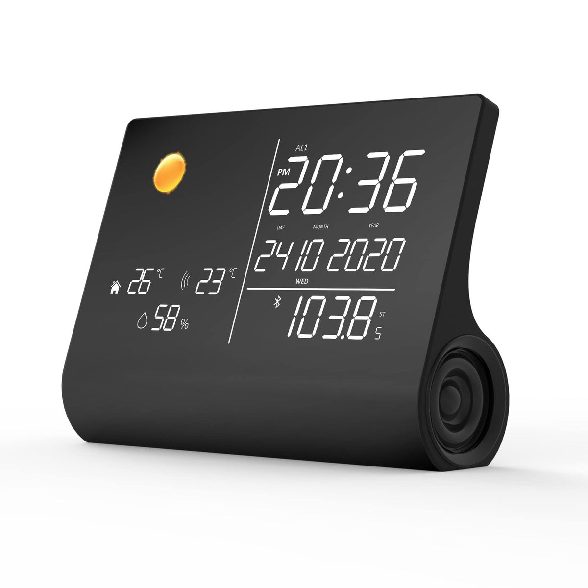 Estación Meteorológica y Altavoz Bluetooth NASA Negro con Sensor Exterior