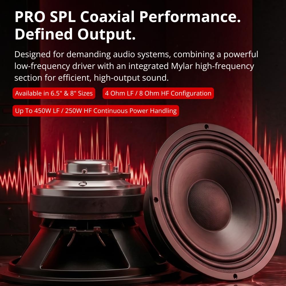 Ciare SPL CXI200 - Altavoz coaxial de 8 pulgadas, 4 ohmios LF / 8 ohmios HF