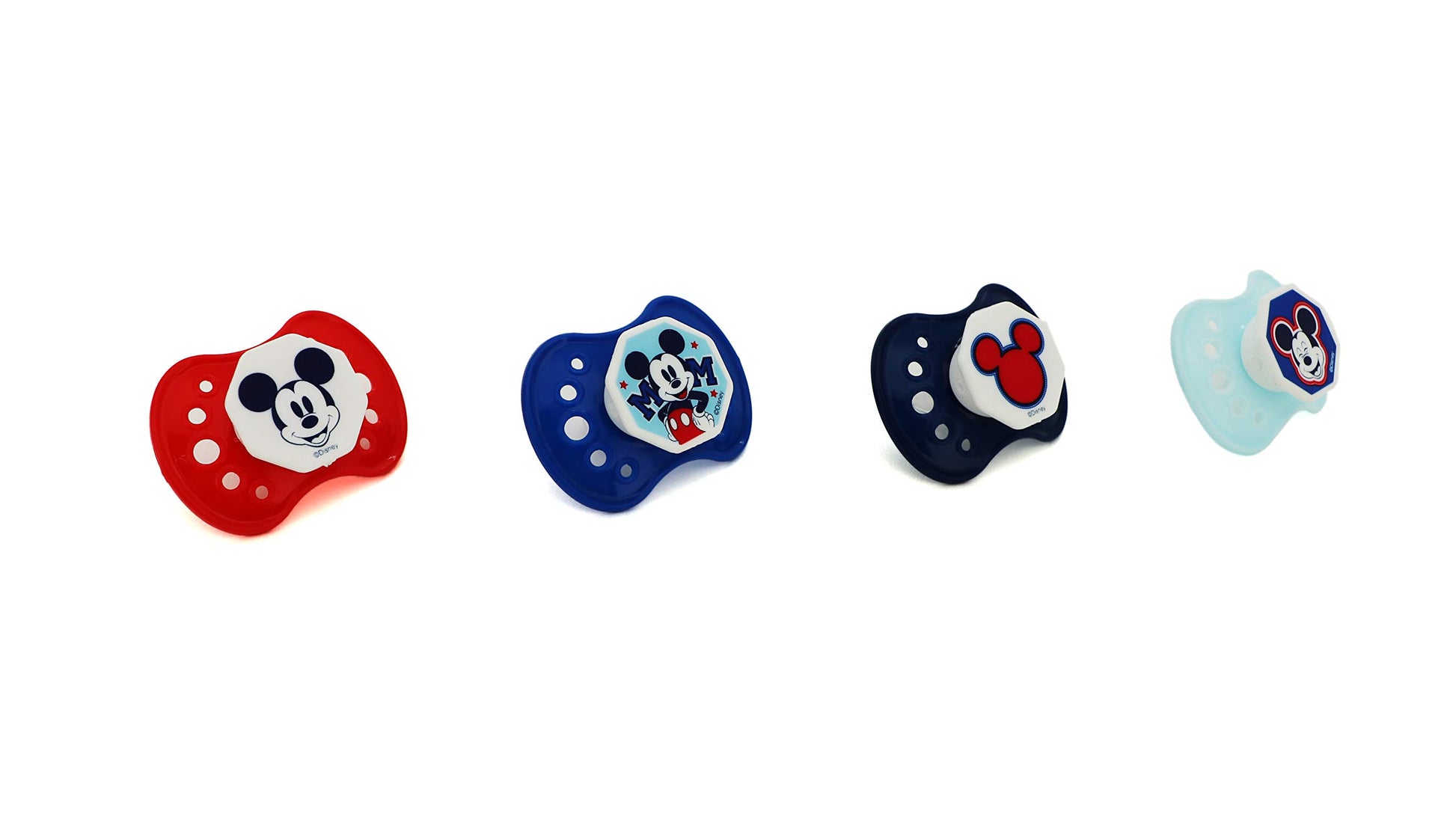 Cudlie Disney Mickey Mouse Baby Boy 4 Pack de chupetes en Varsity Blues