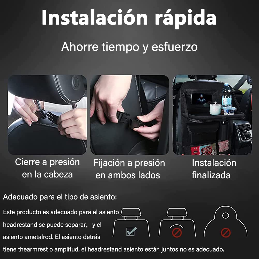 Organizador del Asiento Trasero del Coche con Soporte