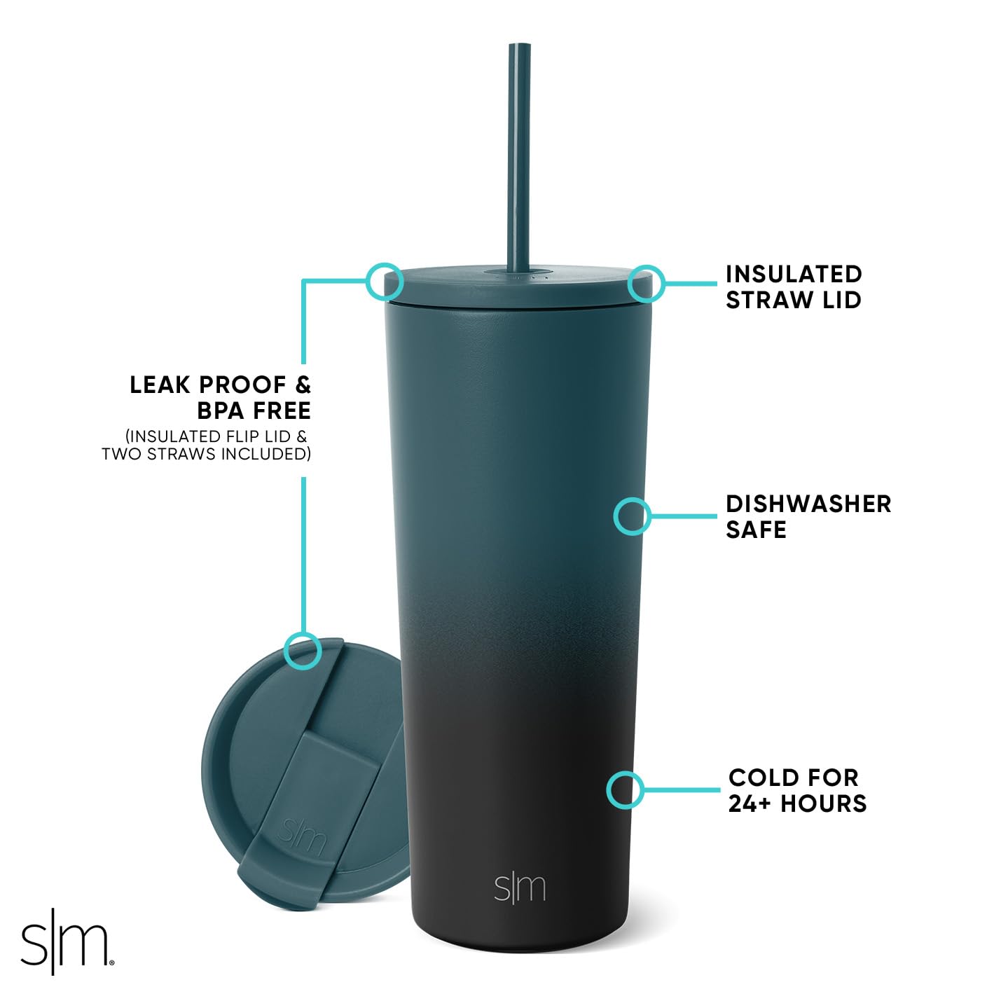 Vaso Térmico Simple Modern Moonlight Reutilizable de Acero Inoxidable para Mujeres y Hombres