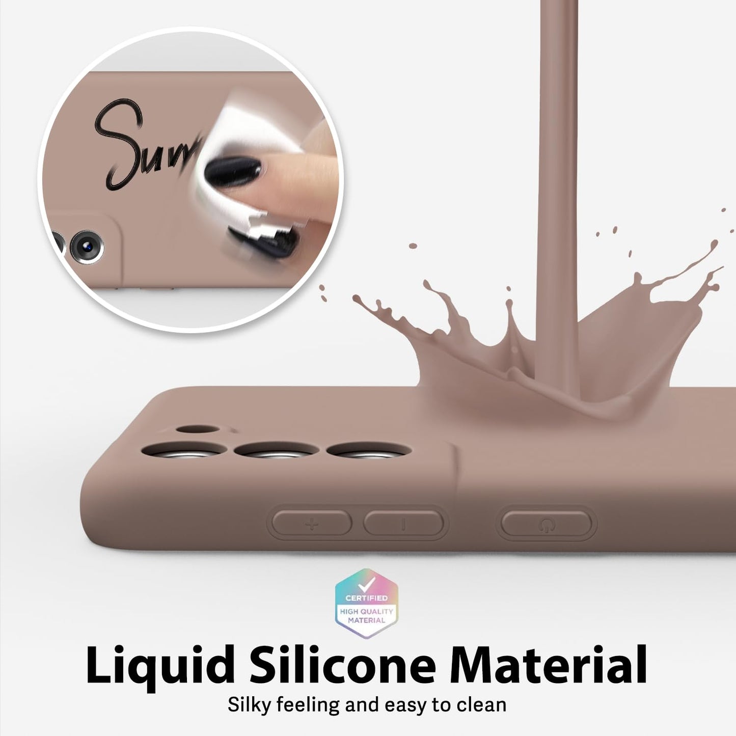 oakxco - Funda de silicona líquida para Samsung Galaxy S21 FE 5G, bonita funda delgada de goma suave TPU suave para mujeres y niñas, diseño estético, sólido mate protector y a prueba de golpes, color