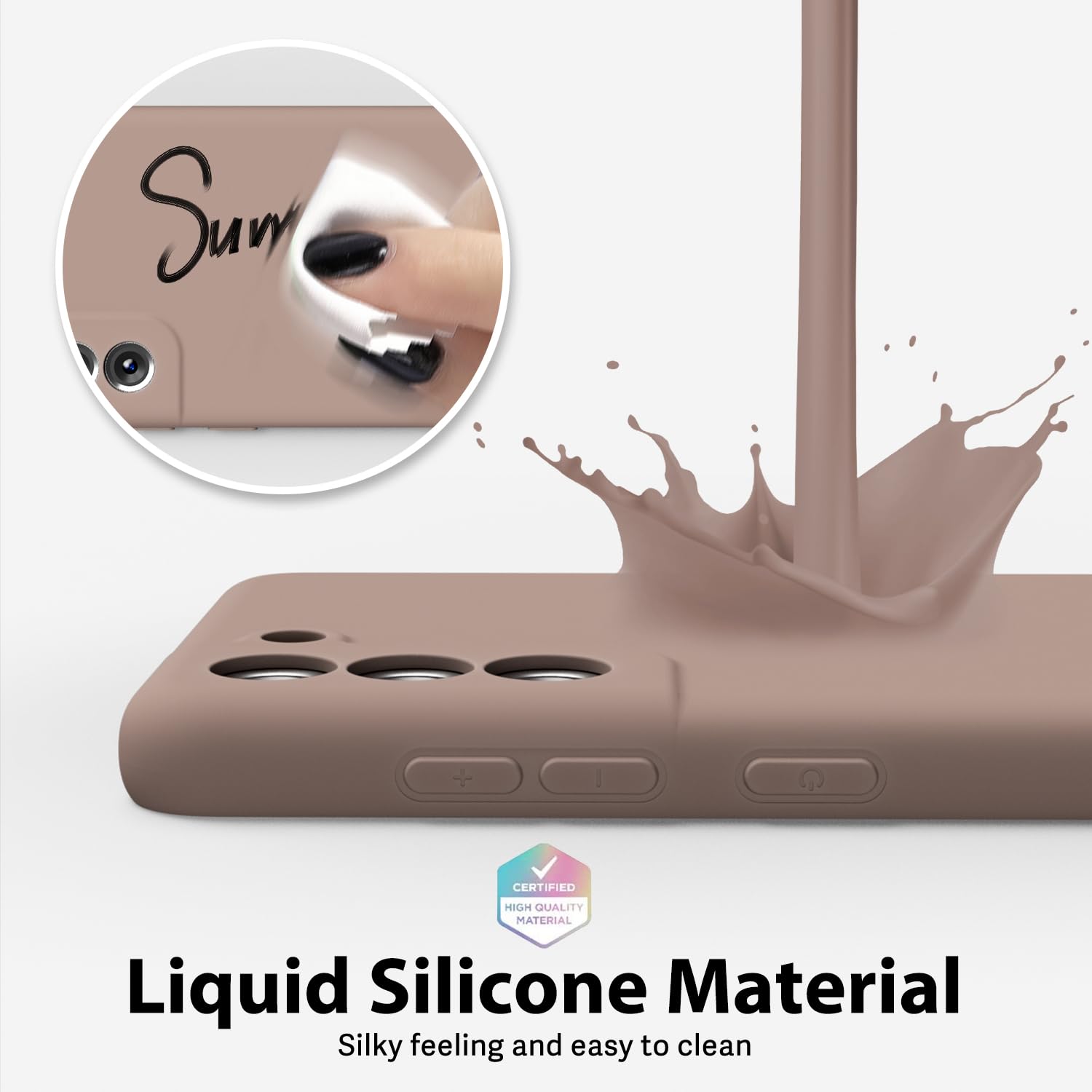 oakxco - Funda de silicona líquida para Samsung Galaxy S21 FE 5G, bonita funda delgada de goma suave TPU suave para mujeres y niñas, diseño estético, sólido mate protector y a prueba de golpes, color