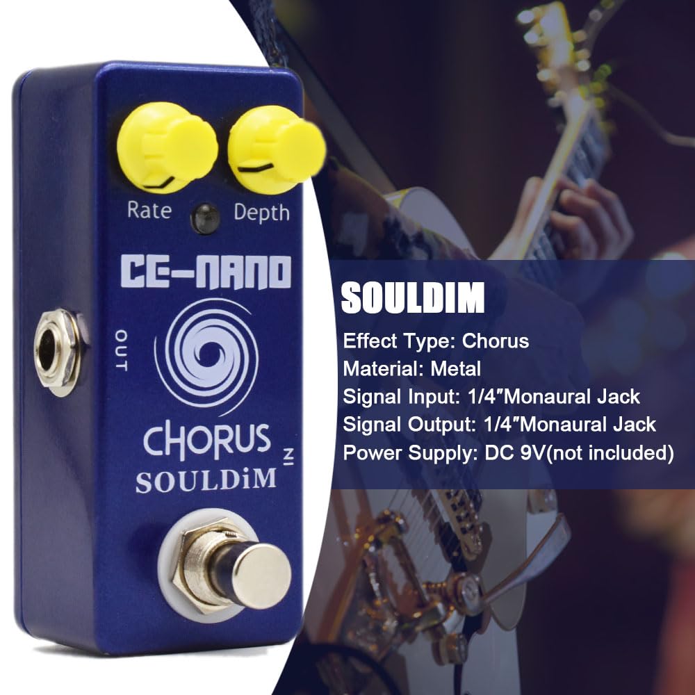 Pedal de Efecto para Guitarra Eléctrica SoulDiM Corus con True Bypass Coro
