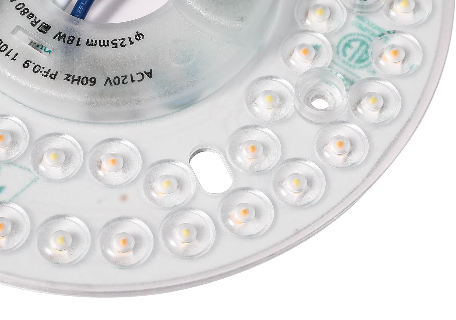 Ledytech - Kit de reequipamiento de luz LED para ventilador de techo, luz empotrada, panel de repuesto para ventilador de techo, PCB, 2200 lúmenes, 120 V, 18 W (3CCT)