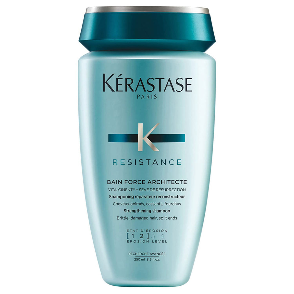 KÉRASTASE Bain Force Architecte | Shampoo reconstructor y fortalecedor | Previene el quiebre del cabello y las puntas abiertas | Con Pro-Keratina y Ceramidas | 250ml