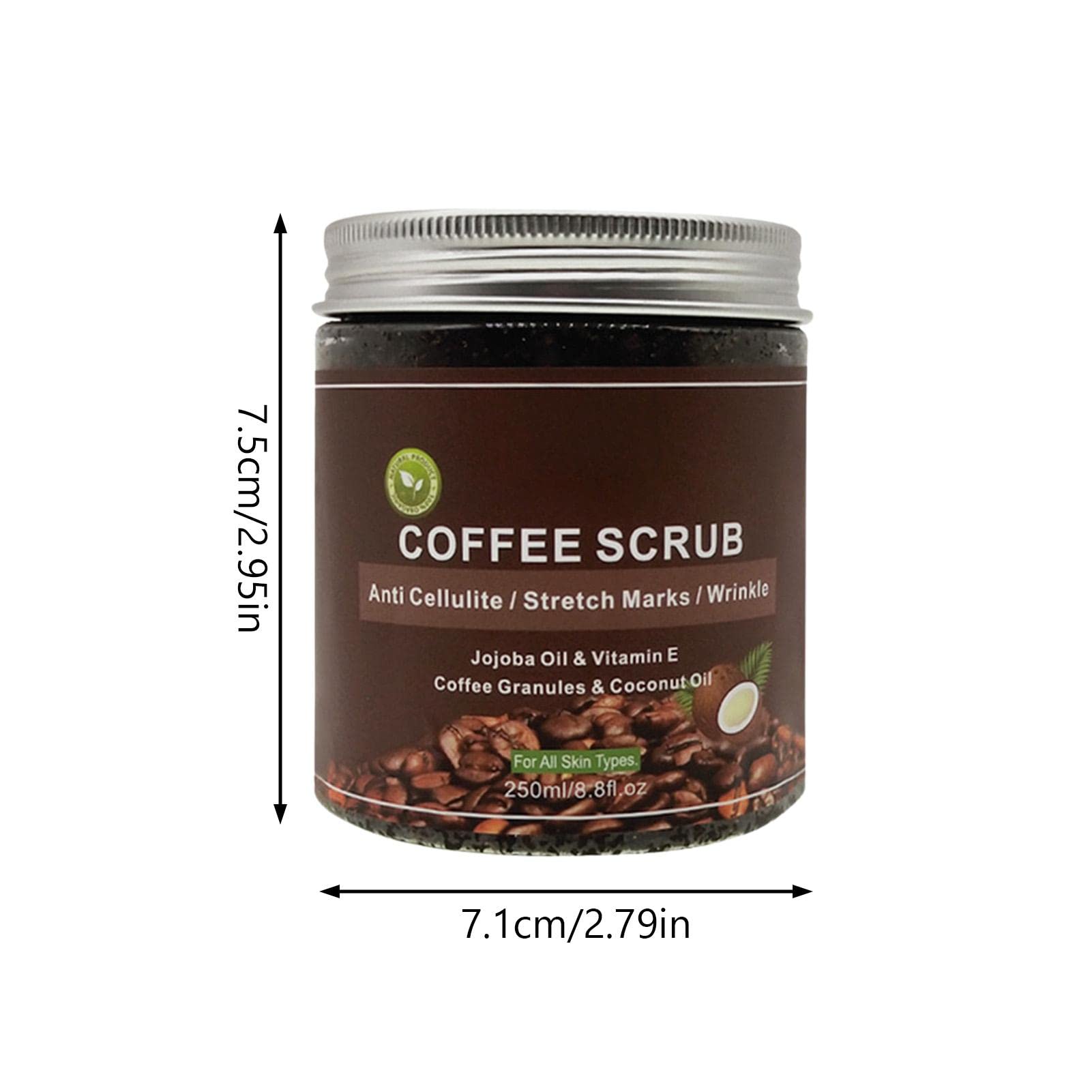 Littryee Exfoliante café - Exfoliante Grano Sal café Exfoliante anticelulítico | Exfoliante y eliminador Celulitis para Rostro, Cuerpo, piernas, SPA para pies