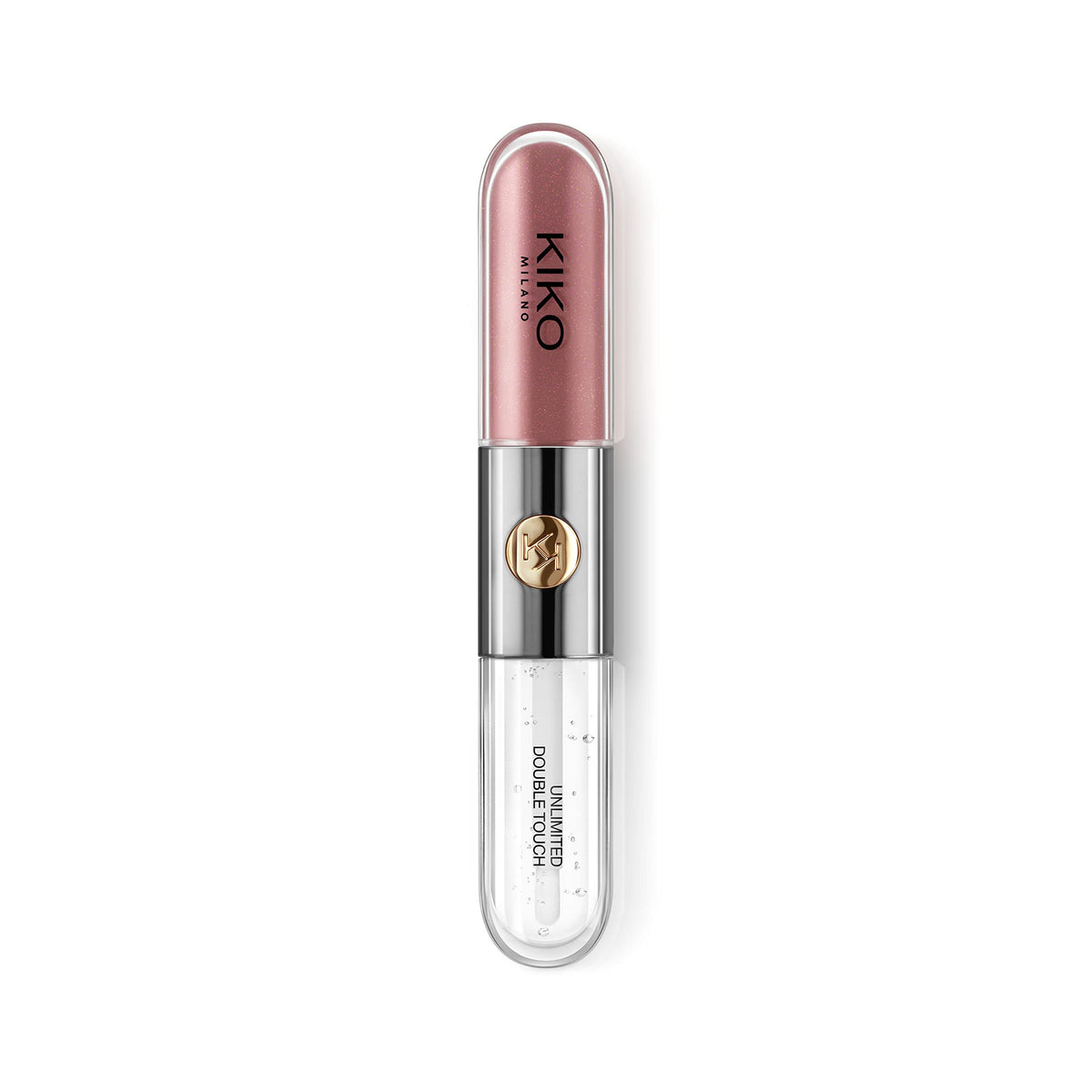 KIKO MILANO - UNLIMITED DOUBLE TOUCH Long-lasting liquid lipstick with a bright finish in a two-step application color Rosy Mauve 120.