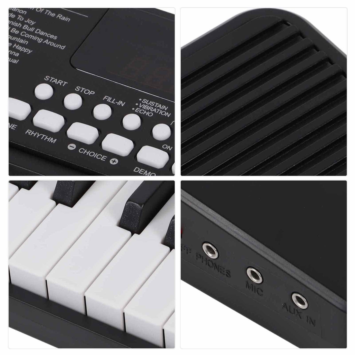 Teclado Electrónico Recargable de 37 Teclas Instrumentos Musicales con Conector para Auriculares