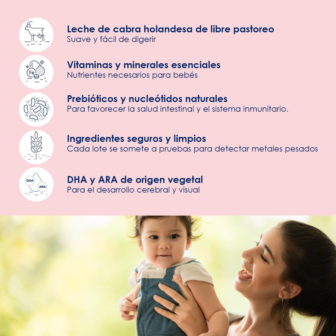 Kabrita Fórmula Infantil de Leche de Cabra de Fácil Digestión para Bebés de 6 a 12 Meses | Con Proteína A2, Prebióticos, DHA, ARA | 1 Lata de 400g