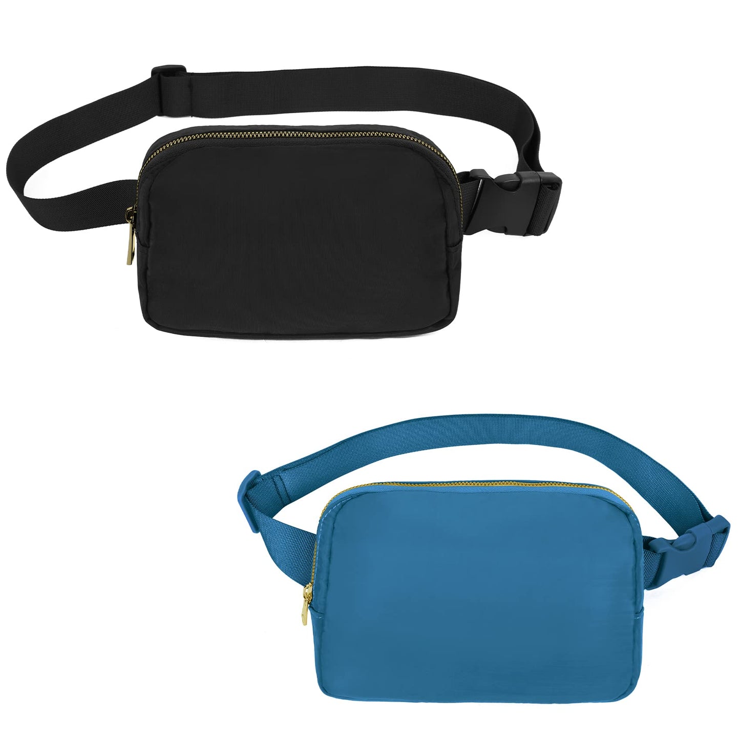 Riñonera Vorolo Azul Negro con Correa Ajustable para Correr para Mujeres y Hombres