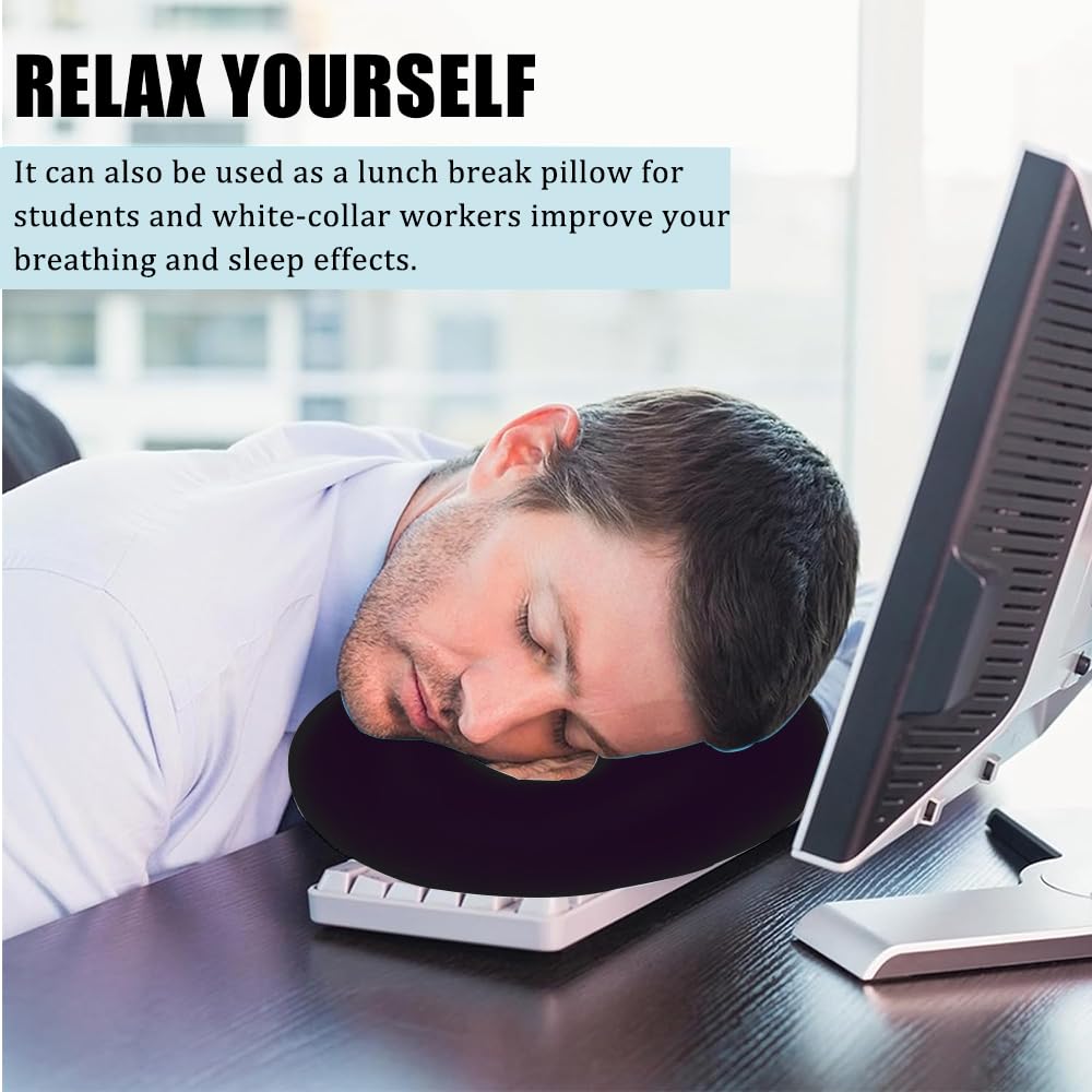 Almohada de Silicona OULIGET Negra para Masaje Facial Spa Beauty Face Relax Headrest