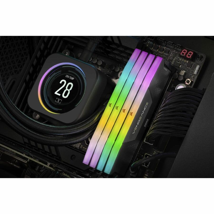 Corsair Vengeance RGB DDR5 RAM de 48 GB (2 x 24 GB) 6400 MHz CL36 Intel XMP iCUE Compatible con Memoria de computadora - Negro (CMH48GX5M2B6400C36)