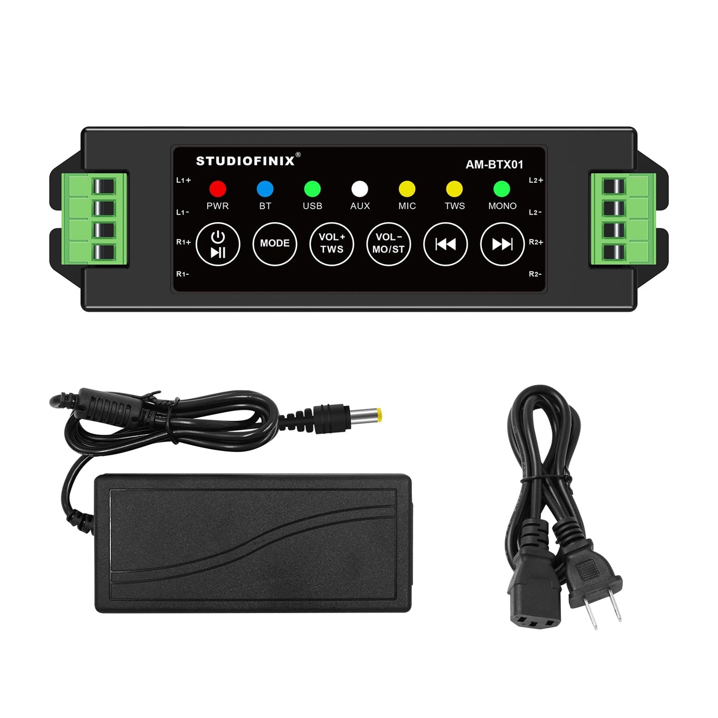 Mini Amplificador Bluetooth STUODIOFINIX Azul 4 Canales 120 W para Altavoces Pasivos
