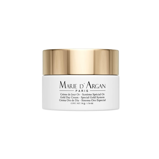 Crema Facial Oro de Día Marie d'Argan, con Oro 24k, Hidratante, Piel Grasa, Piel Seca, Piel Normal, Rejuvenecedora, Textura Ligera