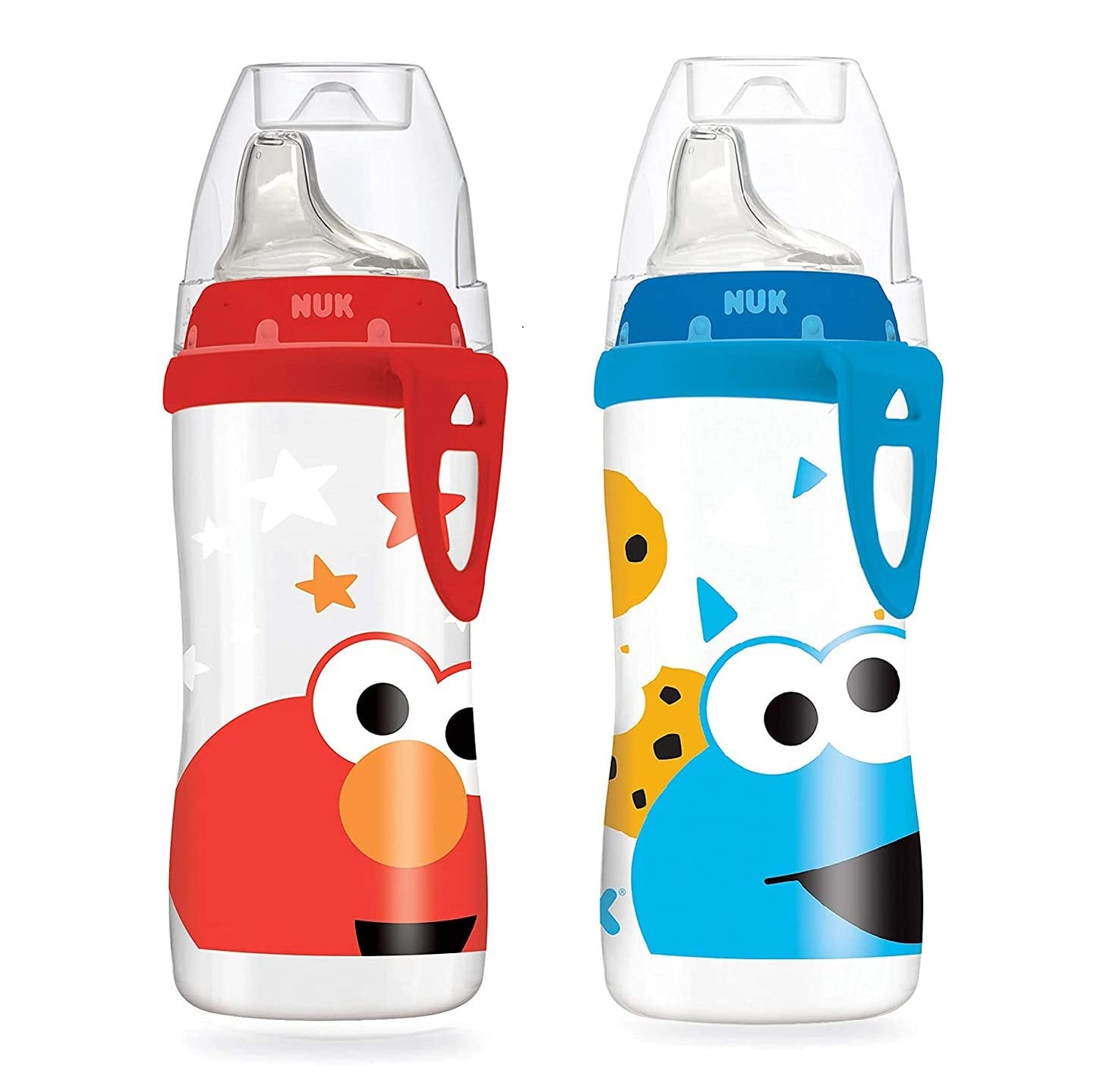 NUK Active Cup, 10 onzas, 1 paquete (2 unidades, Sesame Street)