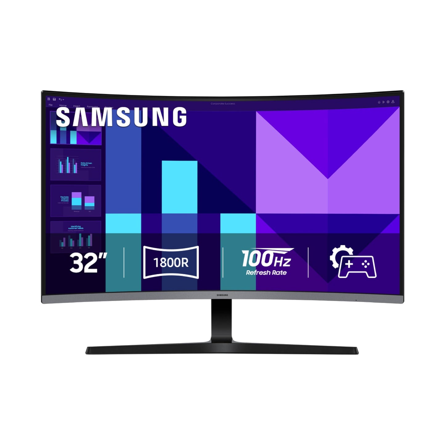 SAMSUNG 32" S3 (S39GD) Monitor curvado FHD 100Hz, modo de juego, modo de ahorro de ojos, conectividad múltiple con puerto HDMI, altavoces integrados, LS32D396GANXZA, 2025