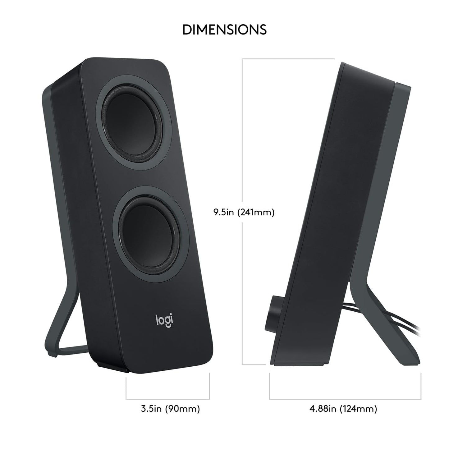Logitech Z207 Sistema de Bocinas Bluetooth para PC, Sonido Estéreo, 10W de Pico, Entrada Audio 3.5 mm, Toma Auriculares, Multidispositivos, Ordenador/TV/Smartphone/Tablet - Negro