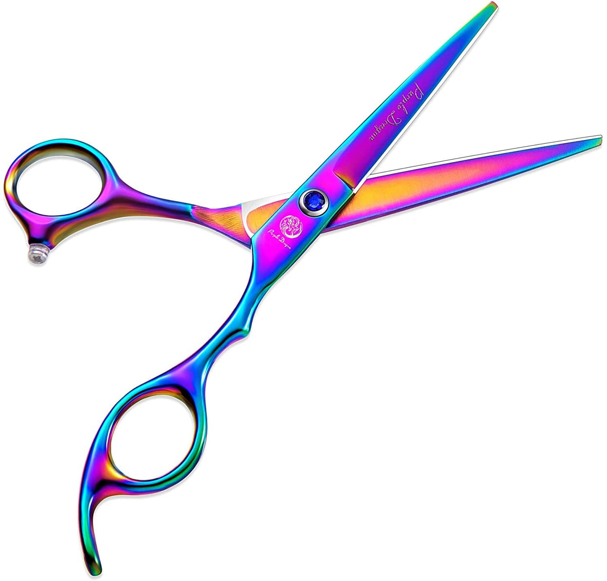 Purple Dragon - Tijeras Profesionales para Peluquería de Acero Inoxidable Japonés 440C, 14 cm y 15 cm, Multicolor