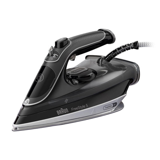 Braun FreeStyle 5 SI 5188 BK - Plancha con suela FreeGlide 3D, vapor vertical, 2800 W, golpe de vapor 220 g/min, depósito de agua de 330 ml, color negro