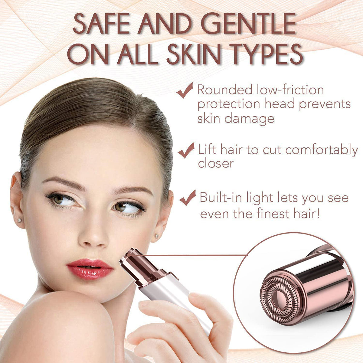 Removedor de vello facial gurelax para mujer, removedor de vello facial, dispositivo de depilación para pelusa de melocotón, barbilla, labio superior, con bolsa de franela