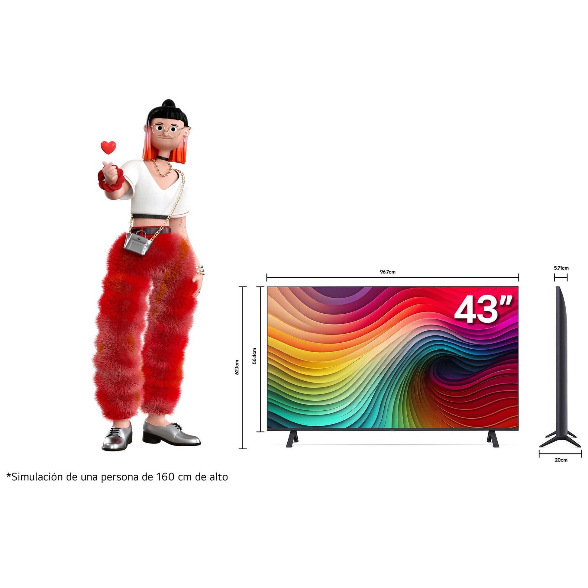 LG Pantalla NanoCell 43 Pulgadas 4K Smart TV 2024 ThinQ AI 43NANO80TSA