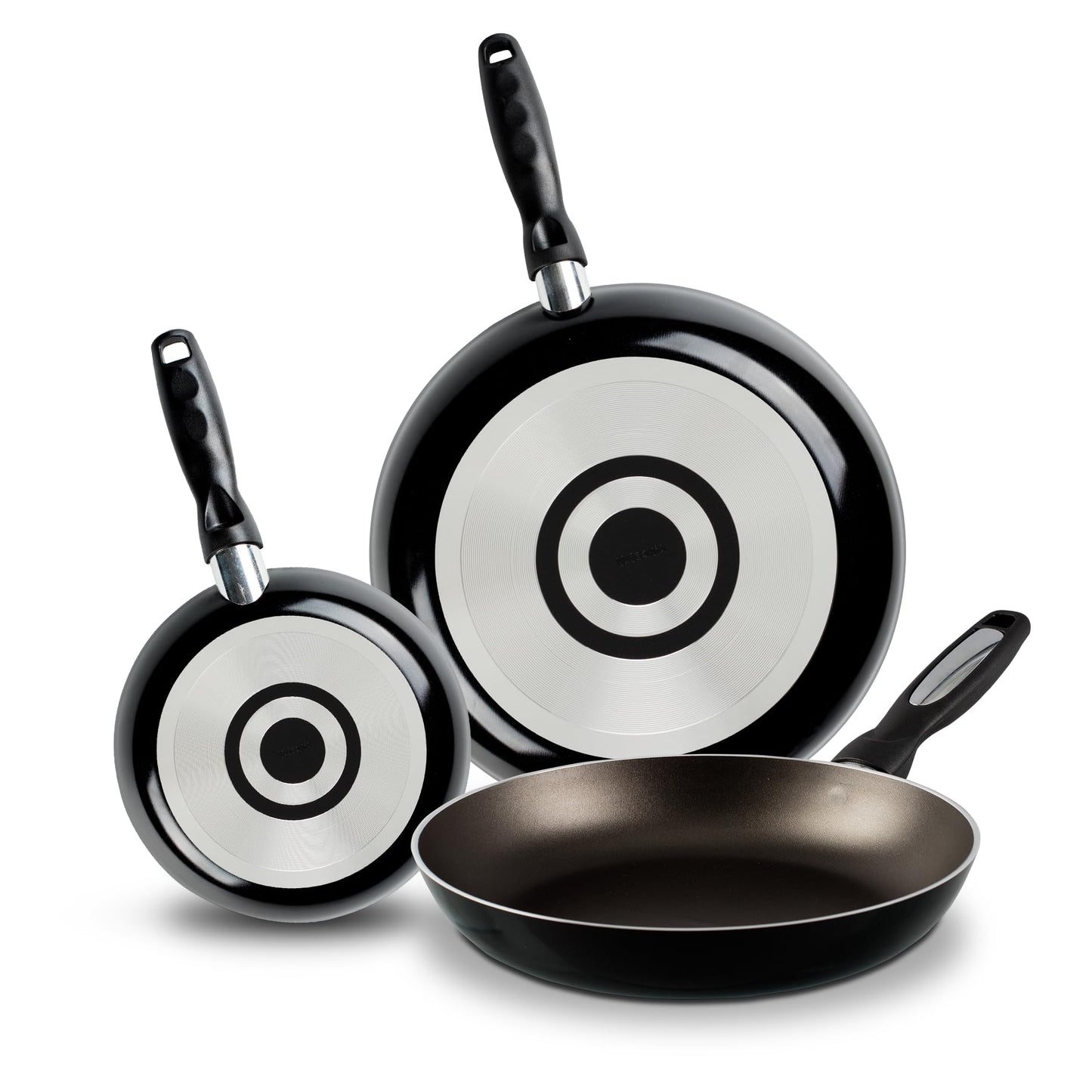 Juego de Sartenes Vasconia Negro Antiadherente 3 Piezas de Aluminio