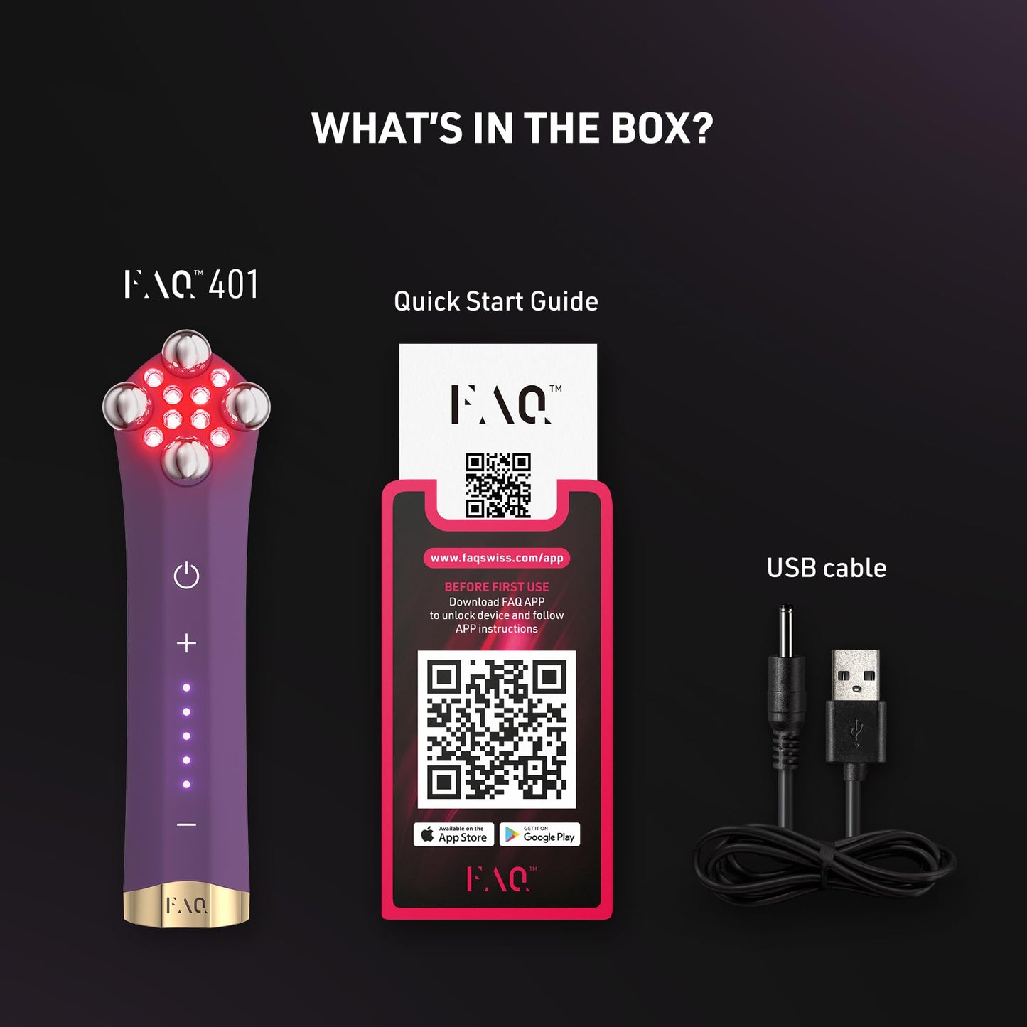 FAQ 401 Dispositivo de Lifting Facial con Doble Microcorriente y Luces LED - Masajeador Facial con Luz Roja, Azul para Drenaje Linfático, Contorno de Ojos y Reafirmación