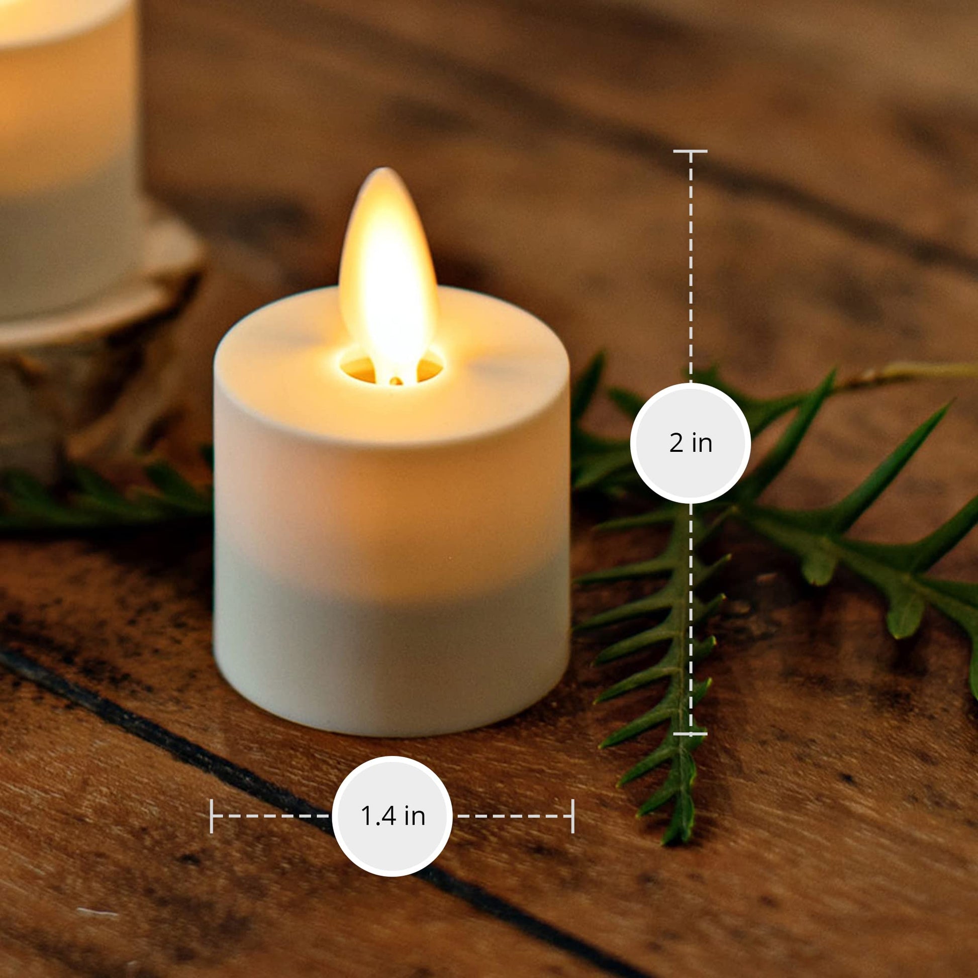 Luminara - Velas sin llama parpadeantes LED cálidas marfil - Decoración para mesa, chimenea - 4 piezas, plástico, color marfil