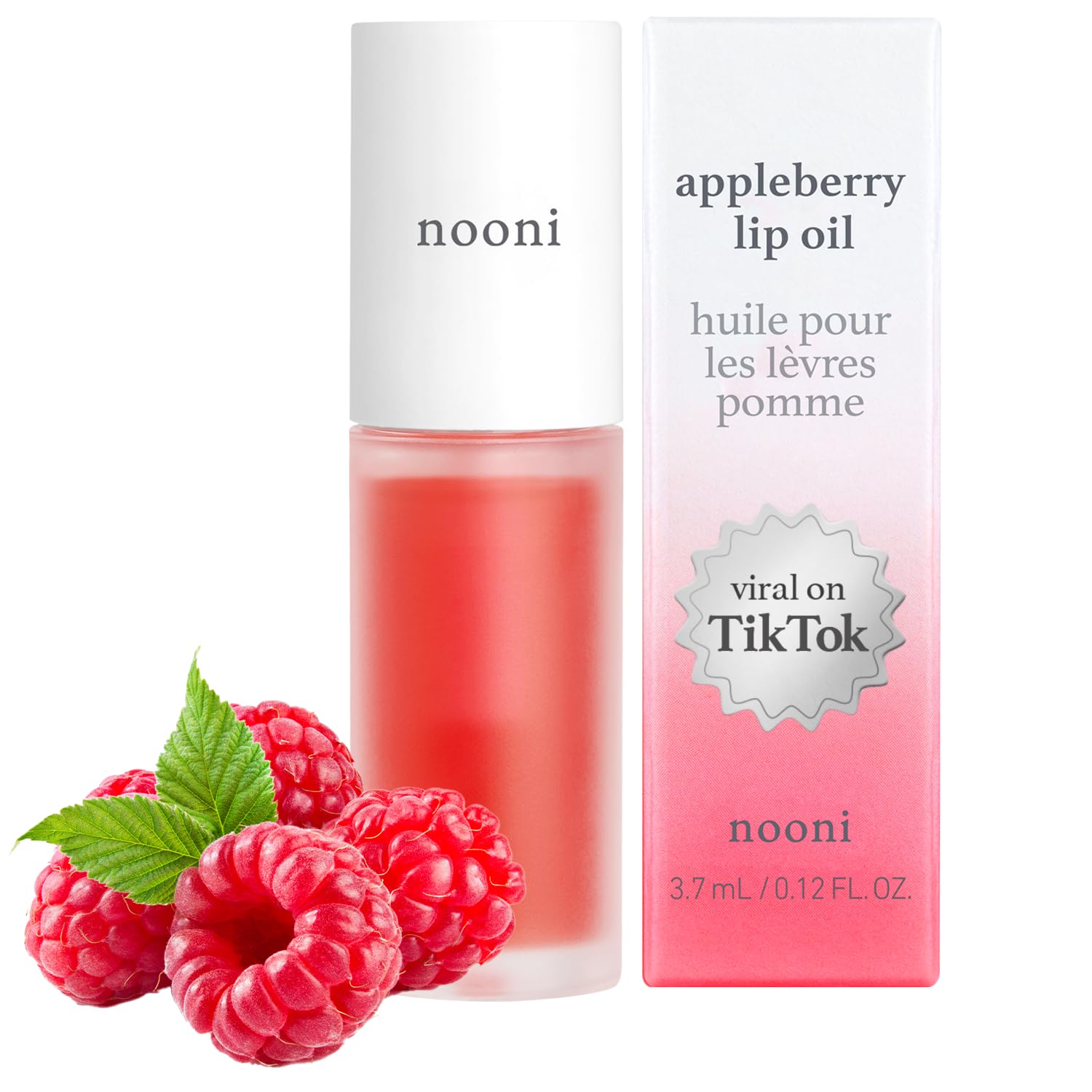 Aceite Labial NOONI Appleberry 0.12 Ounces Hidratante Natural Tono Suavizante