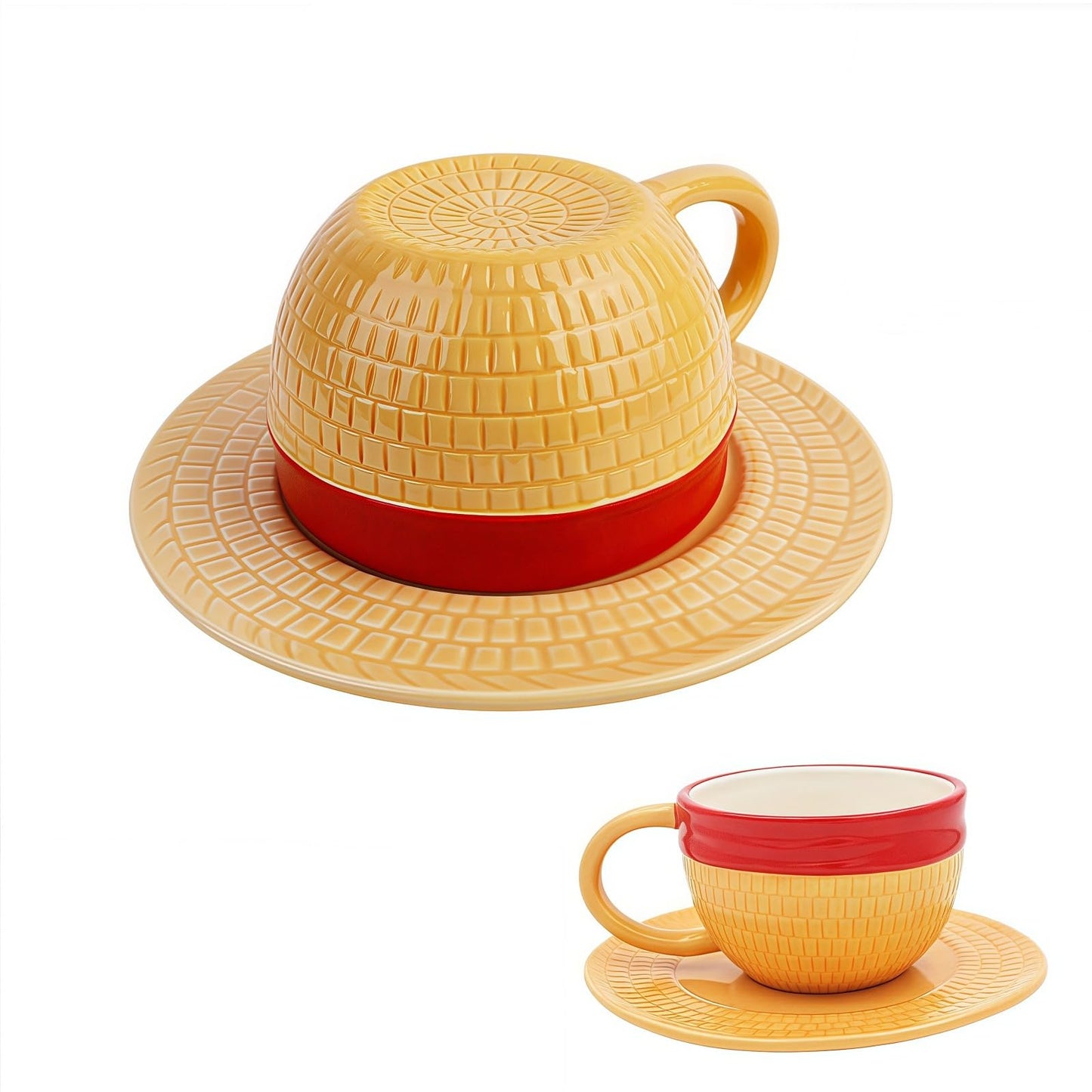 Tazas de Café Cerámica Anime de Colores Amarillo para Mujeres y Hombres