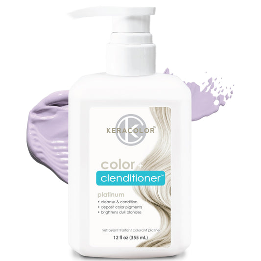 Keracolor Clenditioner - Acondicionador Deposita Color en Cabello, 15 tonos | Sin Crueldad, Color Platino - 354,88ml