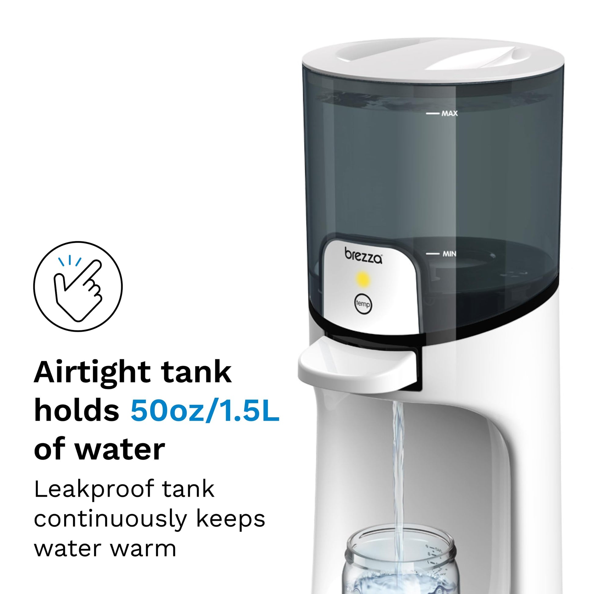 Baby Brezza Calentador instantáneo de biberones – Haz que el biberón caliente de fórmula al instante. Dispensa agua tibia 24/7. 3 temperaturas; no más esperar con un calentador de botellas tradicional