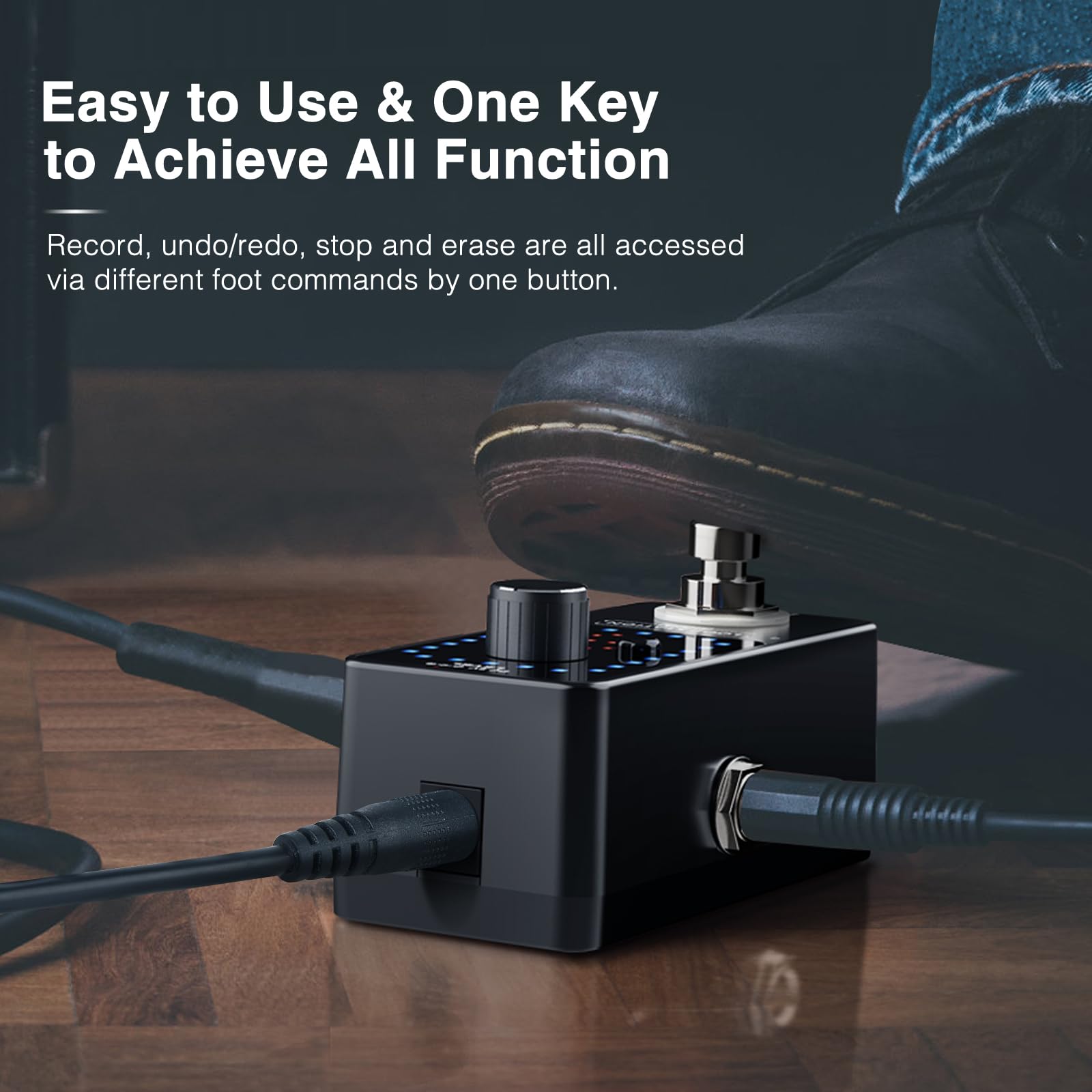 LEKATO Looper - Pedal de guitarra para guitarra, 9 bucles, 40 minutos, tiempo de grabación ilimitado, overdubs para guitarra eléctrica, bajo