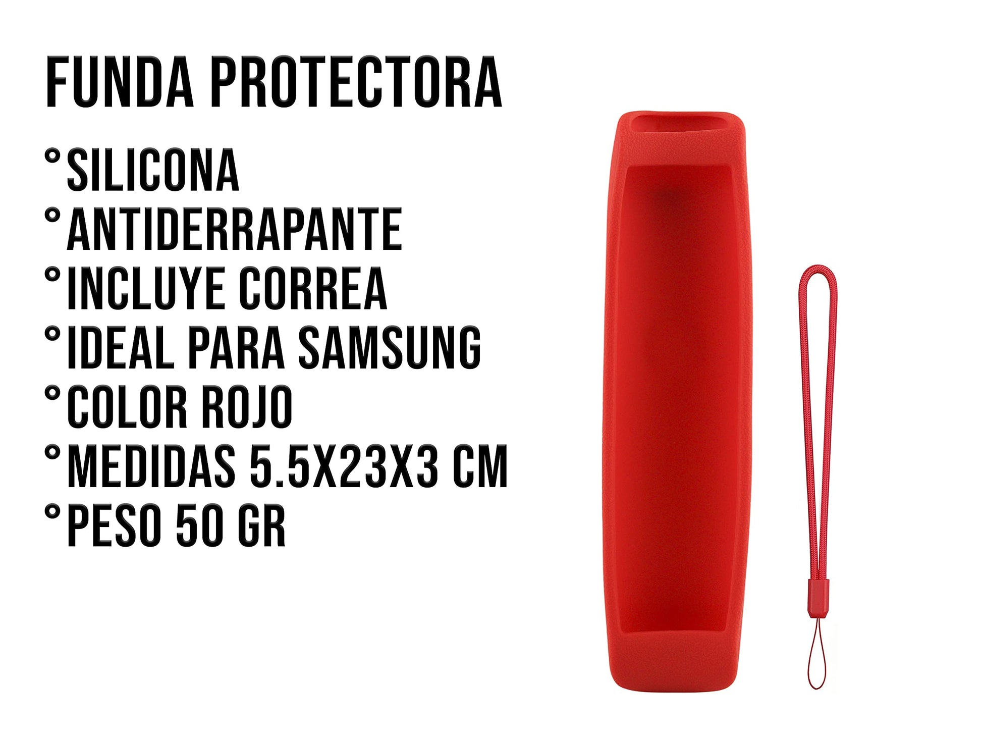 Funda Silicon para Control Samsung Bn59 Smart TV Case Protector (Red)