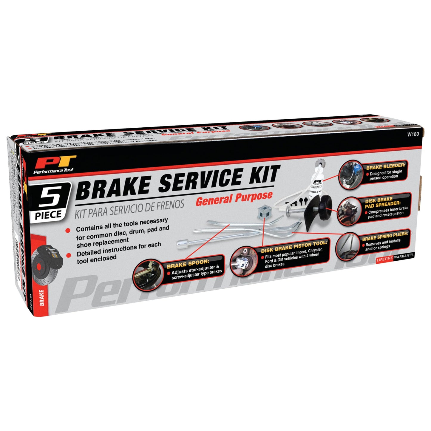 performance tool W180 freno Kit de servicio, 5 piezas