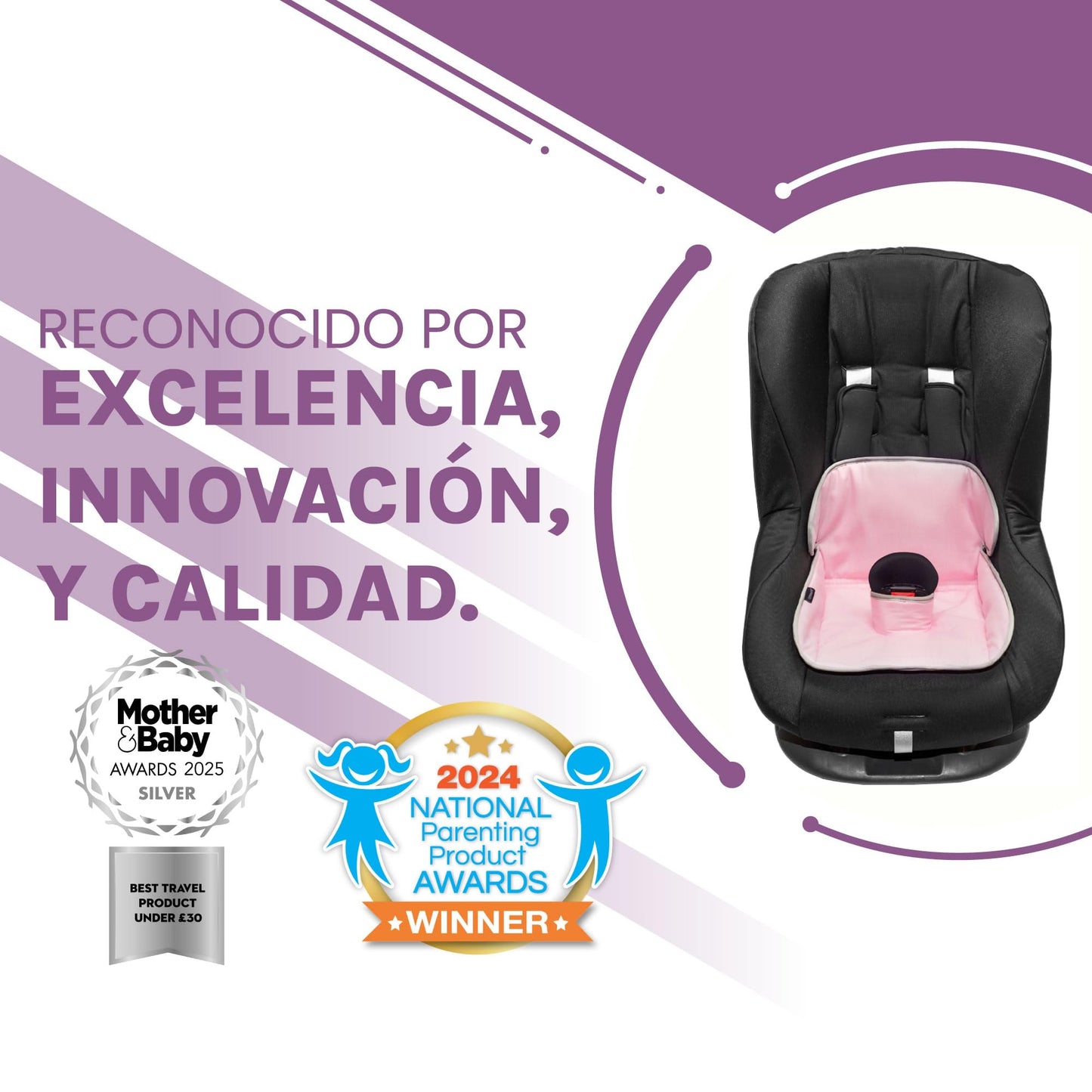 Lynmark - Funda protectora de asiento de coche para entrenamiento para ir al baño – almohadillas para orejas suaves impermeables para niños pequeños y asiento de coche – Alfombrilla de forro universal