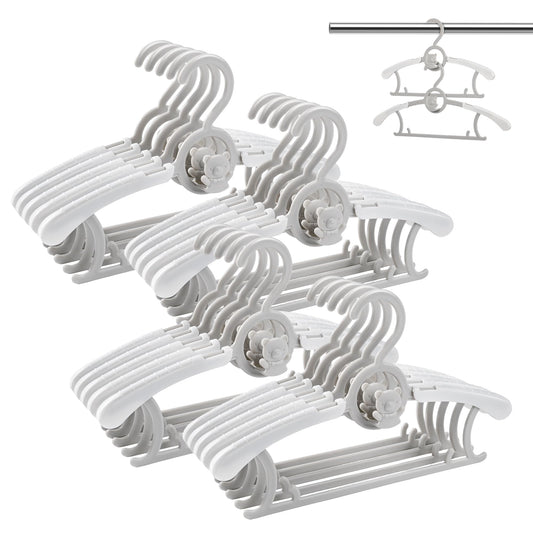 HGYZE - Perchas de clóset para bebé, Ultra Delgadas, Antideslizantes y Extensibles, para Ropa de recién Nacido, 20 Piezas de Regalo Gris, Percha de Ropa Ajustable para niños y niñas