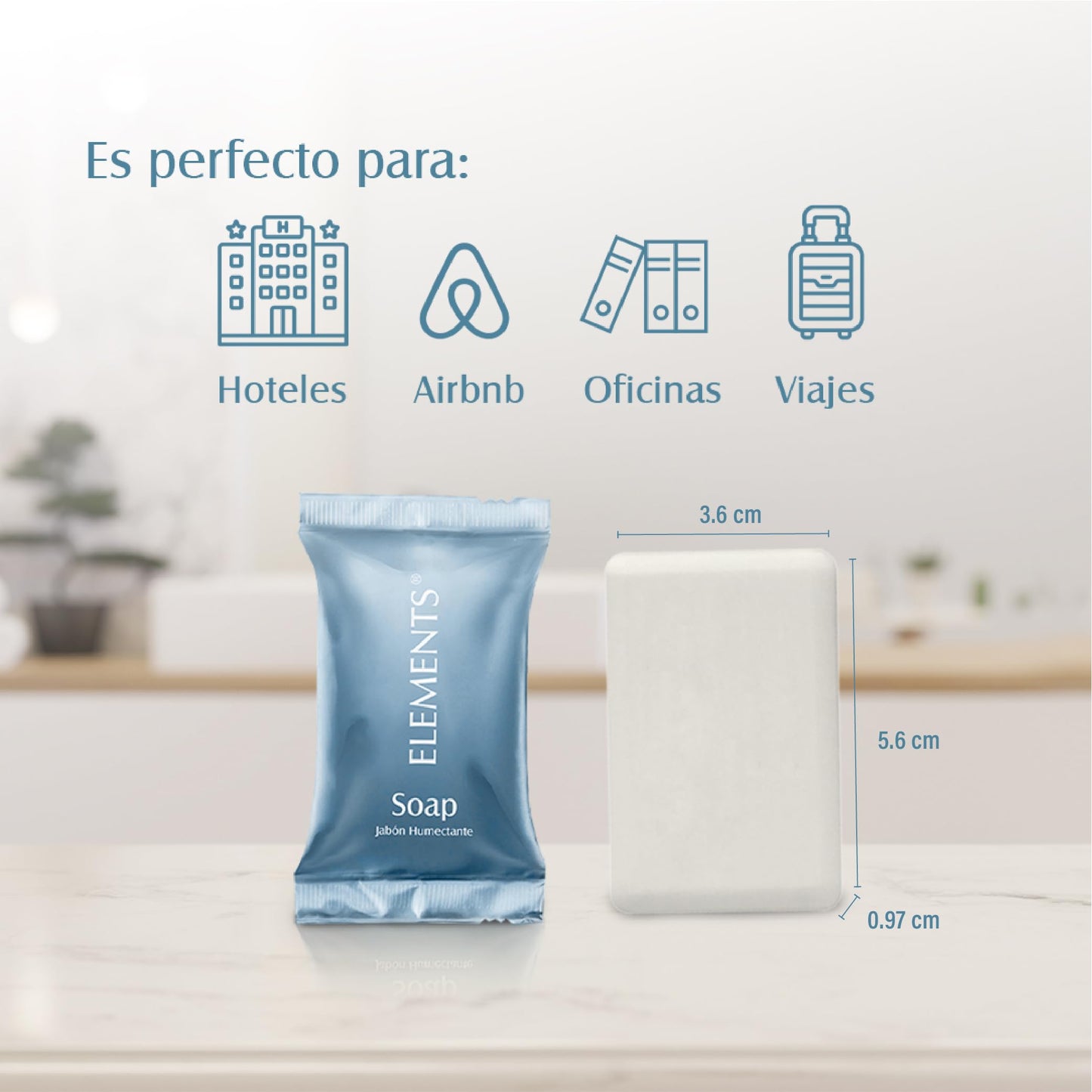 JYPESA Jabón Hotelero Elements Individual 20g Amenidades Hoteleras 120Pzas