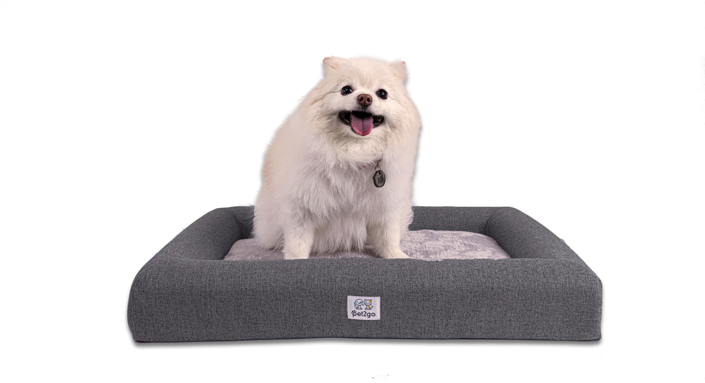 Cama Ortopédica pet2go Gris Oscuro con Funda Removible para Mascota Pequeña