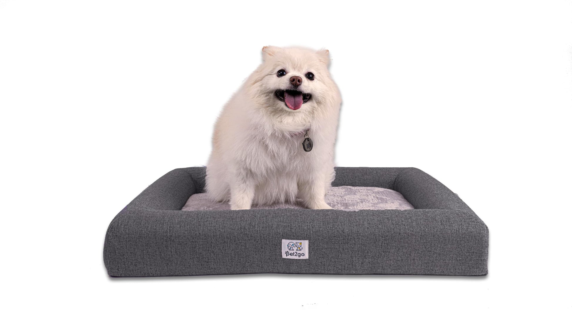 Cama Ortopédica pet2go Gris Oscuro con Funda Removible para Mascota Pequeña