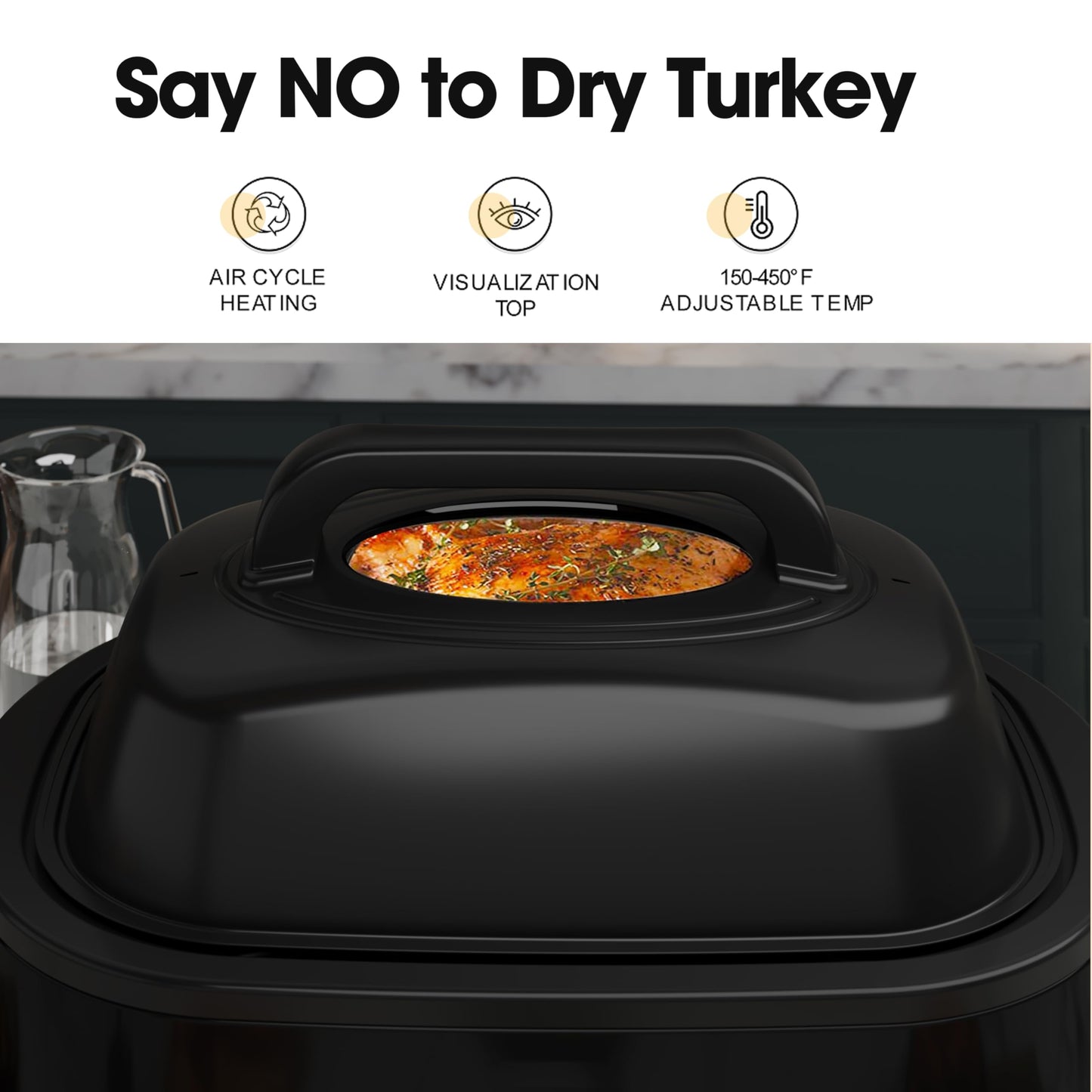 HEYNEMO Horno Tostador Eléctrico de 26 Cuartos con Tapa Autohilado, 1450 W, Asas de Tacto Frío, Acero Inoxidable, Bandeja Extraíble y Estante