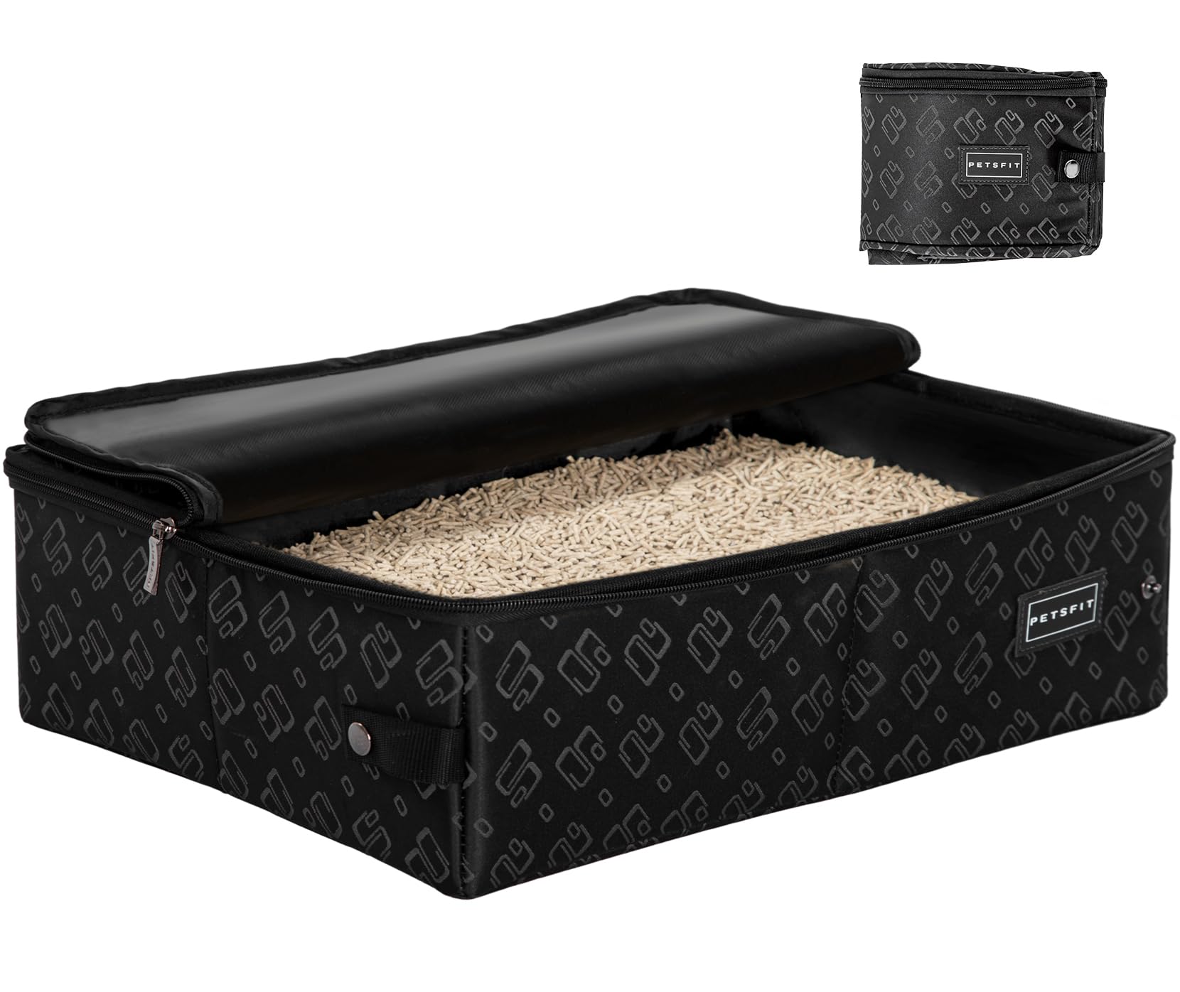 Caja de Arena Portátil Petsfit Beige Antifugas Plegable para Gatos en Viajes