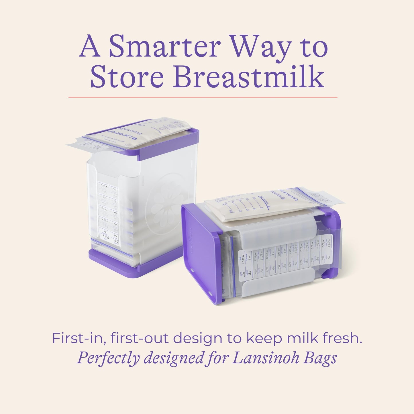 Lansinoh Breastmilk Storage Bags With Convenient Pour Spout and Patented Double Zipper Seal, Ideal for Storing and Freezing Breastmilk, 3 Packs of 25 Count (75 Count), BPA and BPS Free