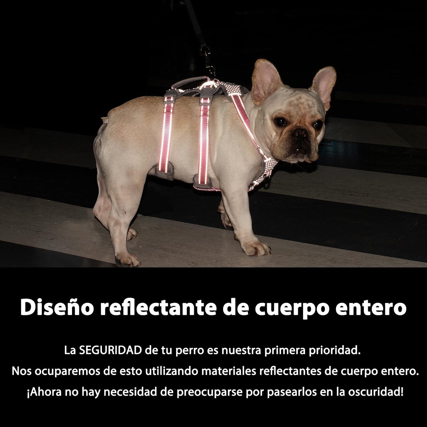 Huntboo Arnés antiescape Perros, arnés para escapistas, Totalmente Reflectante con asa Acolchada, Transpirable, Duradero, Ajustable,Ideal para Caminar, Entrenar y Correr (Rosa, XS)