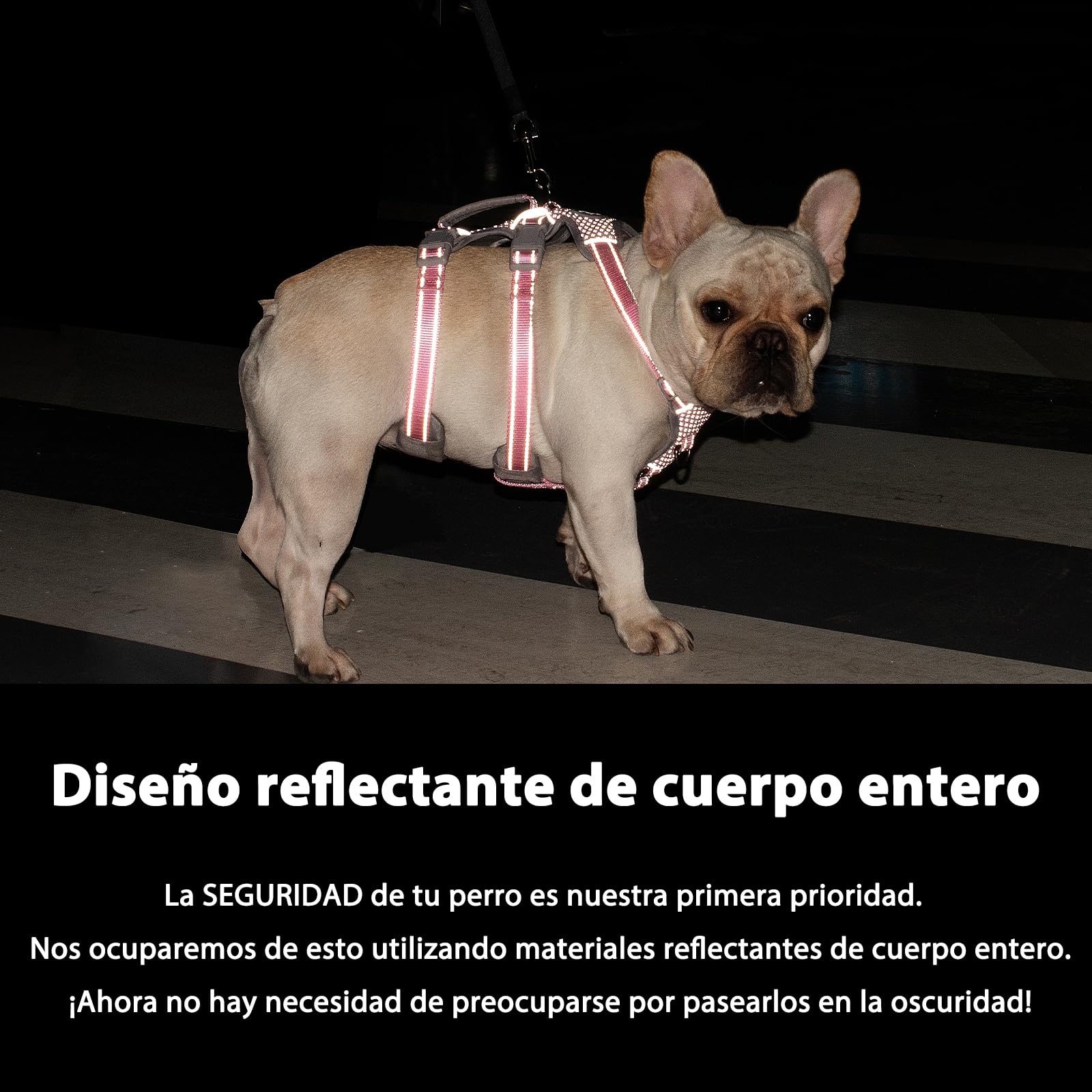 Huntboo Arnés antiescape Perros, arnés para escapistas, Totalmente Reflectante con asa Acolchada, Transpirable, Duradero, Ajustable,Ideal para Caminar, Entrenar y Correr (Rosa, XS)