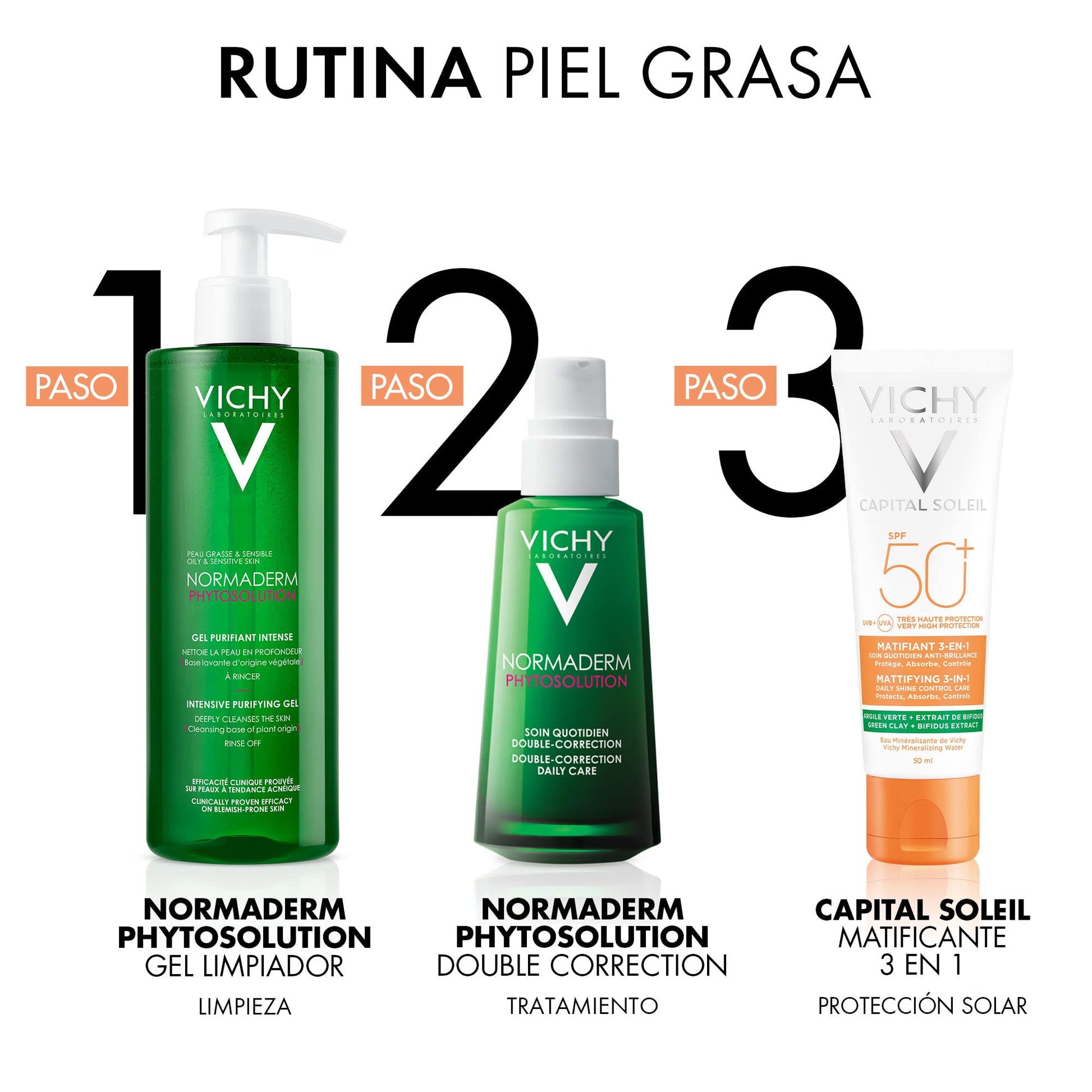 Protector Solar Vichy Anti-brillo Matificante 3en1 FPS 50+