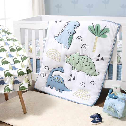 Juego de ropa de cama de 5 piezas para cuna de bebé The Peanutshell para niños - Decoración de cama de guardería para recién nacidos, bebés y niños pequeños con sábanas ajustadas para cuna, manta